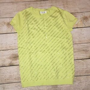 Women’s Calvin Klein Yellow Cap sleeve blouse.